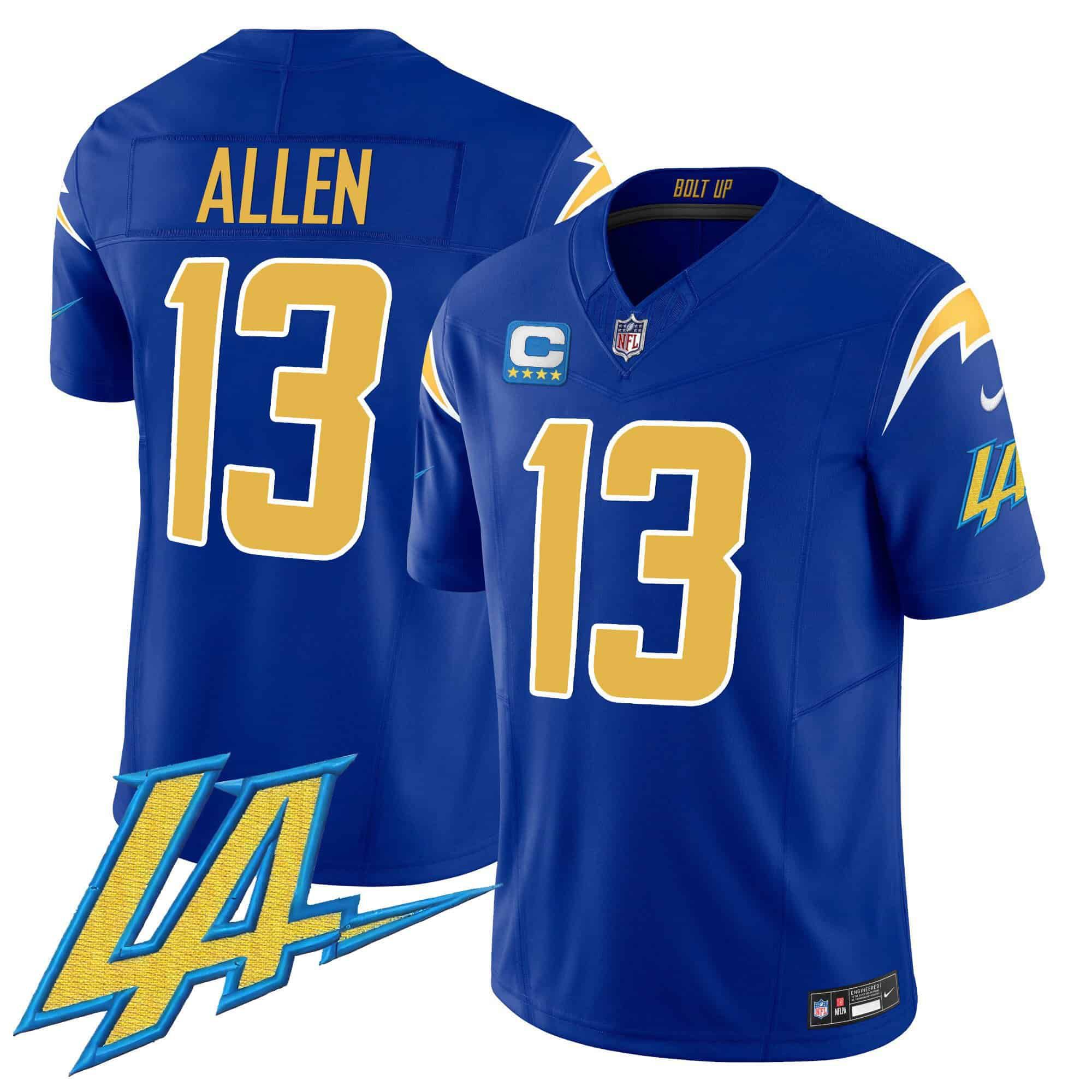 Men Los Angeles Chargers #13 Allen Blue 2024 Nike Vapor Limited NFL Jersey